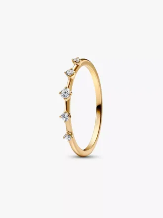 Pandora Era Lab-Grown Diamonds Station Ring 0,11 ct TW, 14 Karat Gold Pandora Era Lab-Grown Diamonds Station Ring 0,11 ct TW, 14 Karat Gold