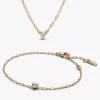 Set aus Paperclip-Halskette und Armband mit laborgezüchteten Diamanten, 2er-Set Set aus Paperclip-Halskette und Armband mit laborgezüchteten Diamanten, 2er-Set