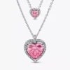 Set aus zwei rosa Herz-Halsketten Set aus zwei rosa Herz-Halsketten