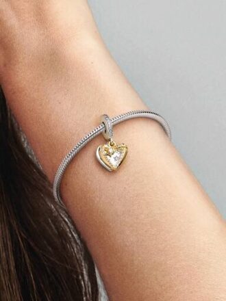 Shooting Star Hearts Double Dangle Charm – Sterlingsilber, 14-karätige Vergoldung Shooting Star Hearts Double Dangle Charm – Sterlingsilber, 14-karätige Vergoldung