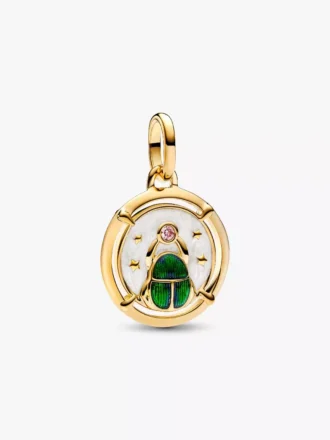 Skarabäus-Medaillon-Charm, 14-karätig vergoldet Skarabäus-Medaillon-Charm, 14-karätig vergoldet