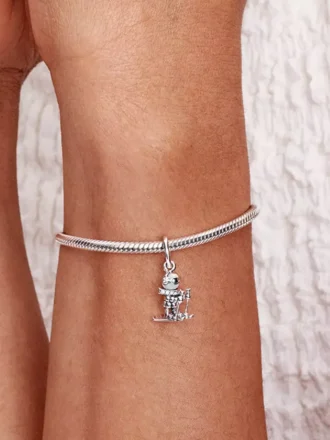 Skifahrer-Dangle Charm aus Sterlingsilber Skifahrer-Dangle Charm aus Sterlingsilber