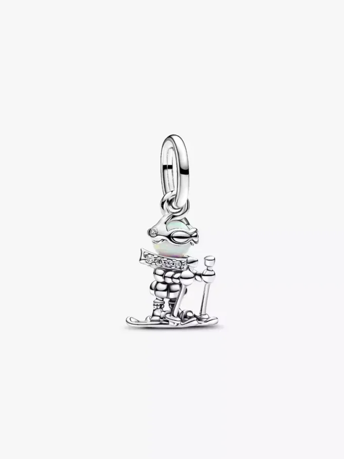 Skifahrer-Dangle Charm aus Sterlingsilber Skifahrer-Dangle Charm aus Sterlingsilber
