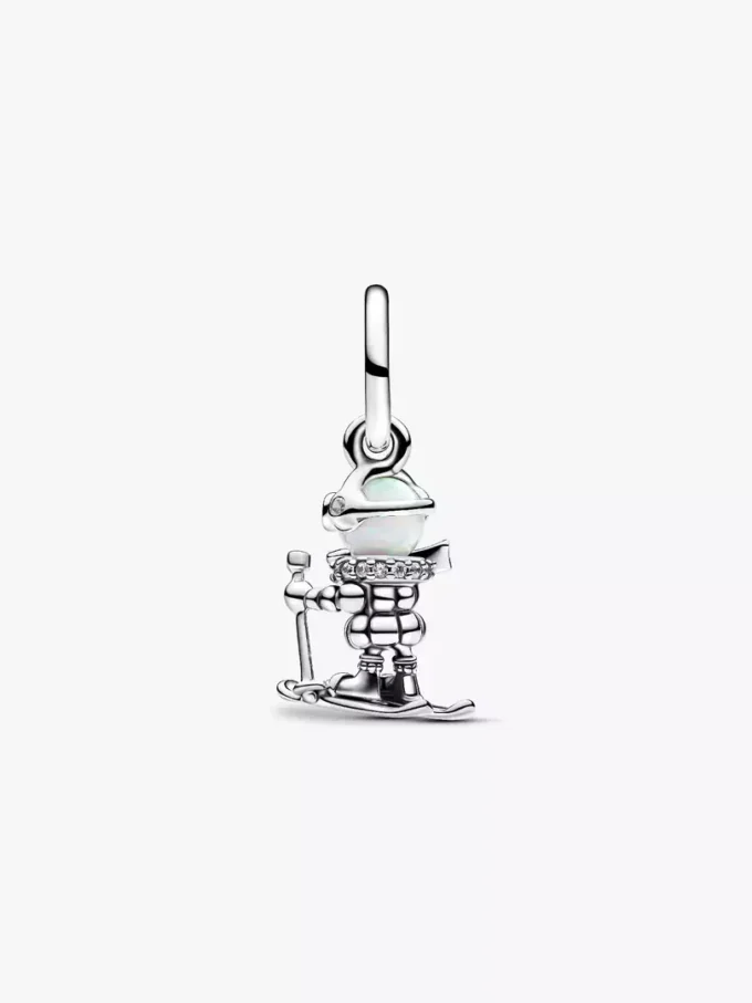 Skifahrer-Dangle Charm aus Sterlingsilber Skifahrer-Dangle Charm aus Sterlingsilber