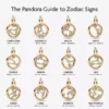 Zwillinge-Sternzeichen-Dangle Charm, 14 Karat vergoldet