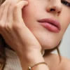 Snake Chain-Armband mit Fassverschluss, 14-karätig vergoldet Snake Chain-Armband mit Fassverschluss, 14-karätig vergoldet