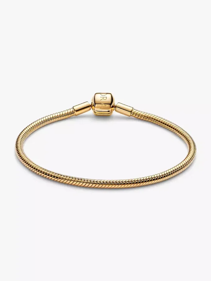 Snake Chain-Armband mit Fassverschluss, 14-karätig vergoldet Snake Chain-Armband mit Fassverschluss, 14-karätig vergoldet
