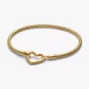 Snake Chain-Armband mit Herzverschluss, 14 Karat vergoldet Snake Chain-Armband mit Herzverschluss, 14 Karat vergoldet