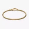 Snake Chain-Armband mit Herzverschluss, 14 Karat vergoldet Snake Chain-Armband mit Herzverschluss, 14 Karat vergoldet