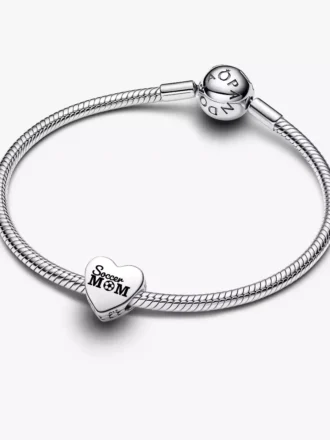 Soccer Mom Herz-Charm aus Sterlingsilber