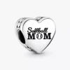 Softball-Mom-Herz-Charm aus Sterlingsilber Softball-Mom-Herz-Charm aus Sterlingsilber