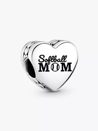 Softball-Mom-Herz-Charm aus Sterlingsilber