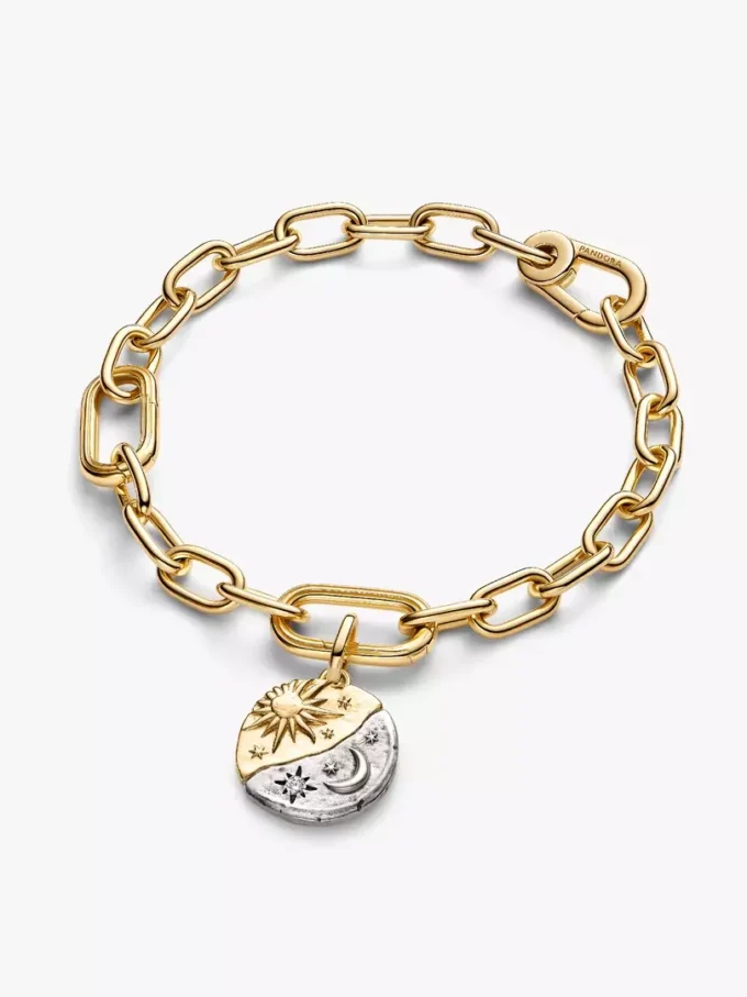 Sonne-und-Mond-Charm, Sterlingsilber, 14-karätig vergoldet Sonne-und-Mond-Charm, Sterlingsilber, 14-karätig vergoldet