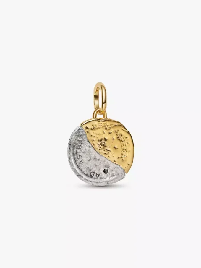 Sonne-und-Mond-Charm, Sterlingsilber, 14-karätig vergoldet Sonne-und-Mond-Charm, Sterlingsilber, 14-karätig vergoldet
