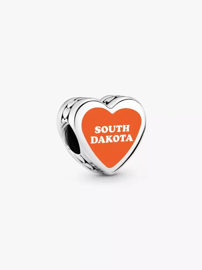 South Dakota Herz-Charm aus Sterlingsilber