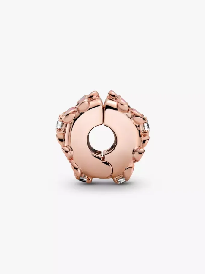 Spacer Charm mit rosa Gänseblümchen-Zwischenstück, 14 Karat Roségold-Beschichtung Spacer Charm mit rosa Gänseblümchen-Zwischenstück, 14 Karat Roségold-Beschichtung