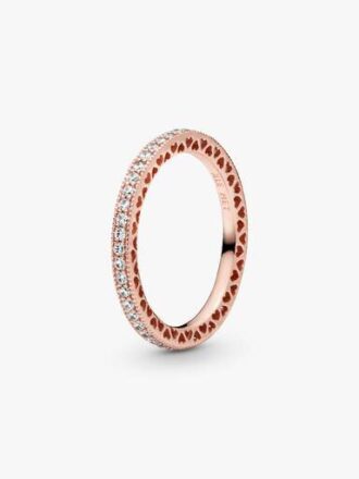 Sparkle & Hearts Ring – 14 Karat Roségold-Beschichtung