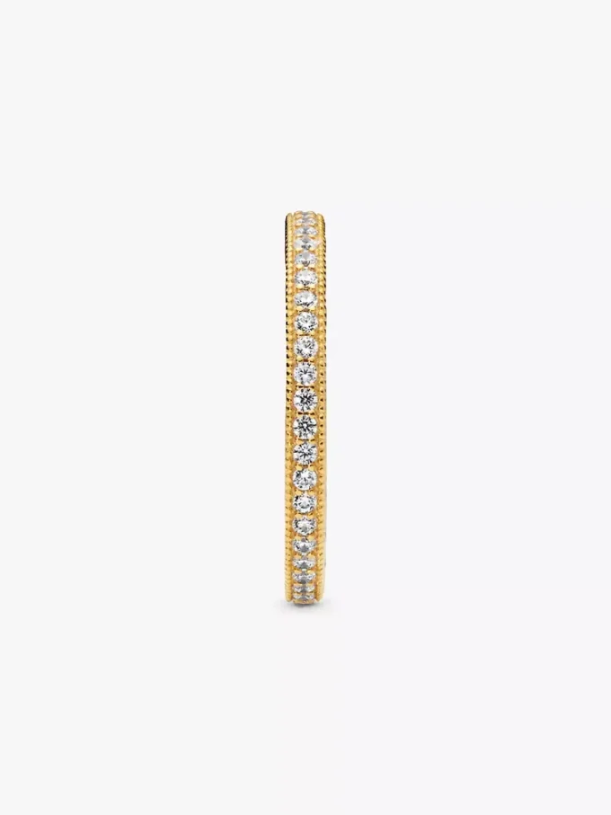 Sparkle & Hearts Ring, 14 Karat vergoldet