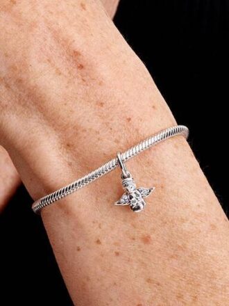 Sparkling Angel Dangle Charm – Sterlingsilber