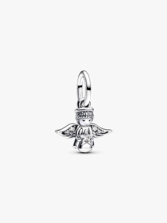 Sparkling Angel Dangle Charm – Sterlingsilber