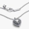 Sparkling Heart Halo Anhänger-Halskette – Sterlingsilber Sparkling Heart Halo Anhänger-Halskette – Sterlingsilber