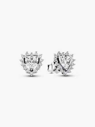 Sparkling Heart Halo Ohrringe – Sterlingsilber Sparkling Heart Halo Ohrringe – Sterlingsilber