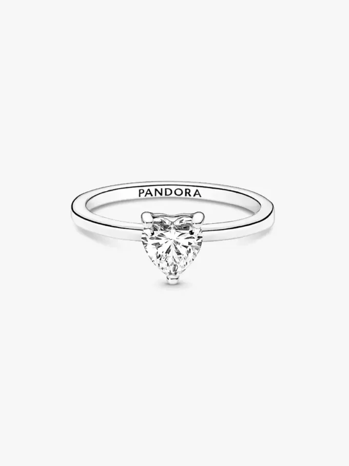 Sparkling Heart Solitaire Ring aus Sterlingsilber Sparkling Heart Solitaire Ring aus Sterlingsilber