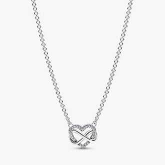 Sparkling Infinity Heart Halskette im 2er-Set