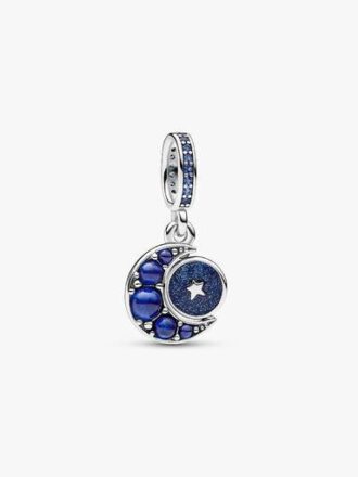 Sparkling Moon Spinning Dangle Charm – Sterlingsilber