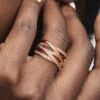 Sparkling & Polished Lines Ring – 14 Karat Roségold-Beschichtung Sparkling & Polished Lines Ring – 14 Karat Roségold-Beschichtung