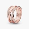 Sparkling & Polished Lines Ring – 14 Karat Roségold-Beschichtung Sparkling & Polished Lines Ring – 14 Karat Roségold-Beschichtung