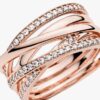 Sparkling & Polished Lines Ring – 14 Karat Roségold-Beschichtung Sparkling & Polished Lines Ring – 14 Karat Roségold-Beschichtung