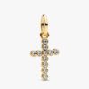 Sparkling Round Bezel Cross Anhänger-Halskette – 2er-Set