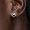 Sparkling Round Halo Ohrringe – Sterlingsilber Sparkling Round Halo Ohrringe – Sterlingsilber
