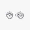 Sparkling Round Halo Ohrringe – Sterlingsilber Sparkling Round Halo Ohrringe – Sterlingsilber