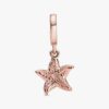 Sparkling Starfish Dangle Charm – 14 Karat Roségold-Beschichtung