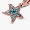 Sparkling Starfish Dangle Charm – 14 Karat Roségold-Beschichtung