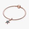 Sparkling Starfish Dangle Charm – 14 Karat Roségold-Beschichtung