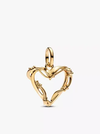 Dangle Charm „Drahtherz“ 14-karätig vergoldet
