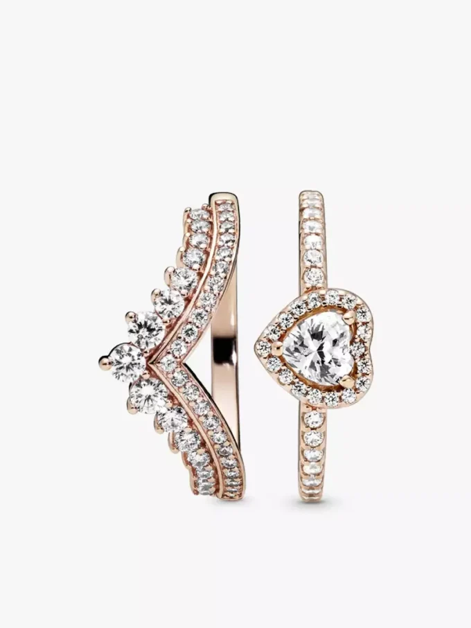 Stacking-Ring-Set „Heart of Rose Princess Wishbone“ (2er-Set) Stacking-Ring-Set „Heart of Rose Princess Wishbone“ (2er-Set)