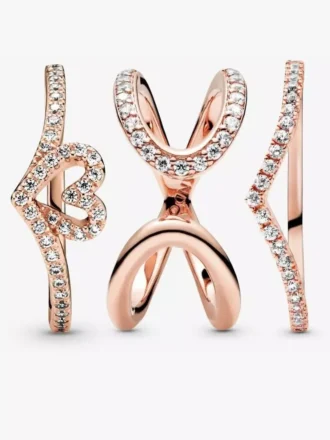 Stacking-Ring-Set „Lots of Love and Sparkle“, 3er-Set