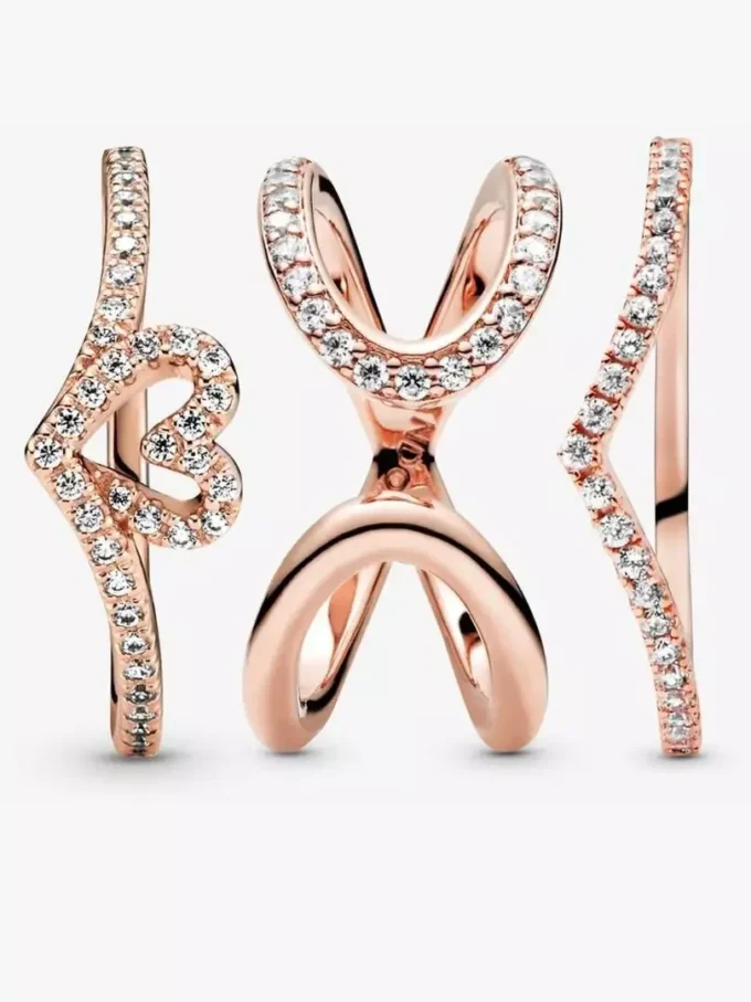 Stacking-Ring-Set „Lots of Love and Sparkle“, 3er-Set Stacking-Ring-Set „Lots of Love and Sparkle“, 3er-Set