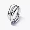 Stacking-Ringe in organischer Form aus Sterlingsilber