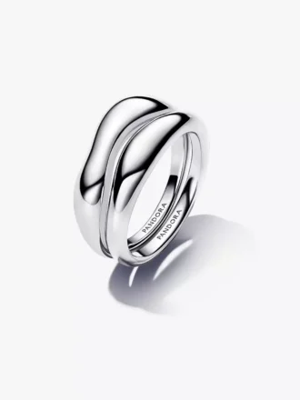Stacking-Ringe in organischer Form aus Sterlingsilber