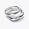 Stacking-Ringe in organischer Form aus Sterlingsilber