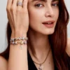 Sterling-Silber-Armband mit Snake Chain und Nordstern-Verschluss Sterling-Silber-Armband mit Snake Chain und Nordstern-Verschluss