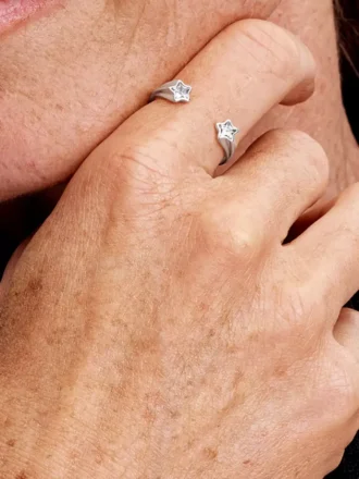 Sterling-Silber-Ring mit Sternschnuppen-Motiv