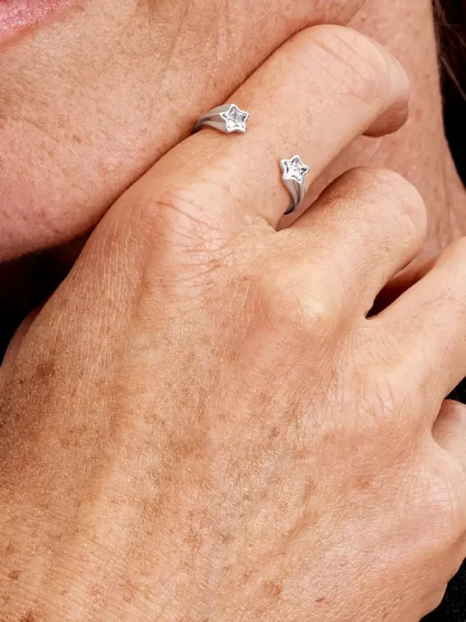 Sterling-Silber-Ring mit Sternschnuppen-Motiv
