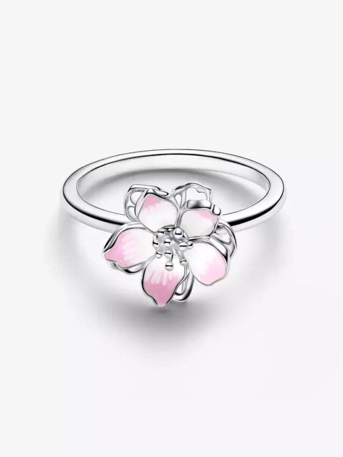 Sterlingsilber-Ring mit Kirschblütenmotiv Sterlingsilber-Ring mit Kirschblütenmotiv