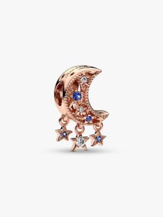 Stern- und Halbmond-Charm – 14 Karat Roségold-Beschichtung